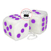 4 Inch White Fuzzy Car Dice