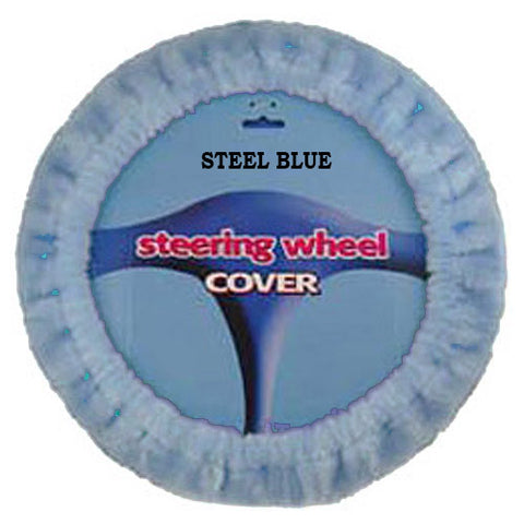 Fuzzy Steering Wheel Cover - Blue Steel