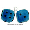 3 Inch Bubblegum Blue Fuzzy Dice with Black Dots