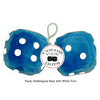 3 Inch Bubblegum Blue Fuzzy Dice with White Dots