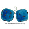 4 Inch Bubblegum Blue Furry Dice with BLACK GLITTER DOTS