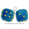 4 Inch Bubblegum Blue Furry Dice with GOLD GLITTER DOTS