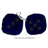 4 Inch Dark Blue Fluffy Dice with Black Dots