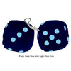 3 Inch Dark Blue Furry Dice with Light Blue Dots