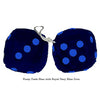 4 Inch Dark Blue Fluffy Dice with Royal Navy Blue Dots