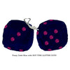 3 Inch Dark Blue Furry Dice with HOT PINK GLITTER DOTS