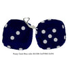 3 Inch Dark Blue Furry Dice with SILVER GLITTER DOTS