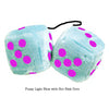 3 Inch Light Blue Fluffy Dice with Hot Pink Dots