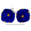 3 Inch Royal Navy Blue Plush Dice with Light Brown Dots