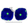3 Inch Royal Navy Blue Plush Dice with Lime Green Dots