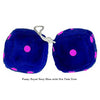 3 Inch Royal Navy Blue Plush Dice with Hot Pink Dots