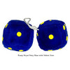 3 Inch Royal Navy Blue Plush Dice with Yellow Dots