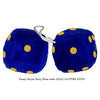 4 Inch Royal Navy Blue Fuzzy Dice with GOLD GLITTER DOTS