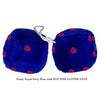 4 Inch Royal Navy Blue Fuzzy Dice with HOT PINK GLITTER DOTS