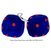 3 Inch Royal Navy Blue Plush Dice with RED GLITTER DOTS
