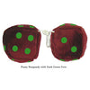 4 Inch Burgundy Fuzzy Dice with Dark Green Dots