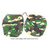4 Inch Camouflage Fuzzy Dice with Dark Green Dots