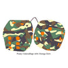 3 Inch Camouflage Fuzzy Dice with Orange Dots