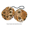 4 Inch Cheetah Fuzzy Dice with Dark Brown Dots