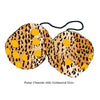 4 Inch Cheetah Fuzzy Dice with Goldenrod Dots