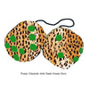 4 Inch Cheetah Fuzzy Dice with Dark Green Dots