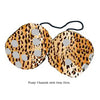 4 Inch Cheetah Fuzzy Dice with Grey Dots