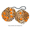 4 Inch Cheetah Fuzzy Dice with Orange Dots