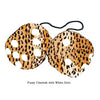 4 Inch Cheetah Fuzzy Dice with White Dots