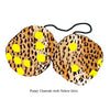 4 Inch Cheetah Fuzzy Dice with Yellow Dots
