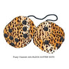 4 Inch Cheetah Fluffy Dice with BLACK GLITTER DOTS