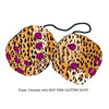 4 Inch Cheetah Fluffy Dice with HOT PINK GLITTER DOTS