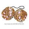4 Inch Cheetah Fluffy Dice with LIGHT PINK GLITTER DOTS