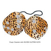 4 Inch Cheetah Fluffy Dice with SILVER GLITTER DOTS