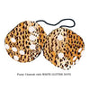 4 Inch Cheetah Fluffy Dice with WHITE GLITTER DOTS
