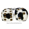 3 Inch Cow Fuzzy Dice with Dark Brown Dots