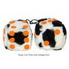 4 Inch Cow Fluffy Dice with Orange Dots