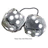 4 Inch Grey Fuzzy Dice with White Dots