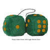 3 Inch Dark Green Furry Dice with Light Brown Dots