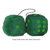 4 Inch Dark Green Fluffy Dice with Dark Green Dots