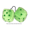 3 Inch Lime Green Fluffy Dice with Dark Green Dots