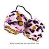 4 Inch Pink Leopard Fuzzy Dice with Light Brown Dots