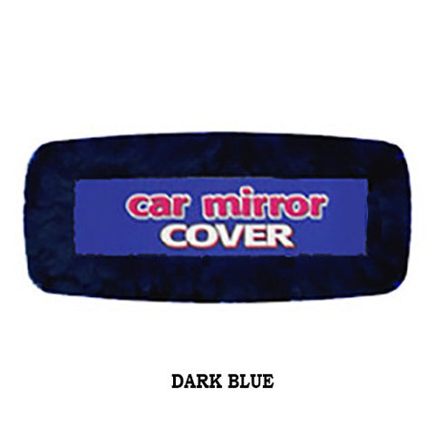 Furry Rear View Mirror Cover -  Dark Blue
