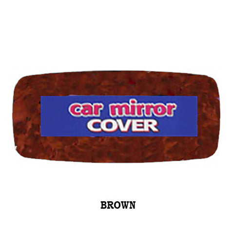 Fuzzy Rear View Mirror Cover - Brown
