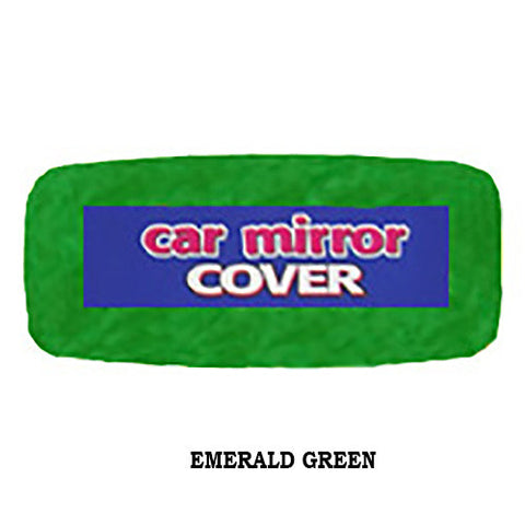 Plush Rearview Mirror Cover - Emerald Green