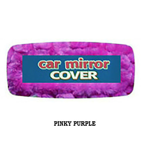 Fluffy Rearview Mirror Cover - Pinky Purple
