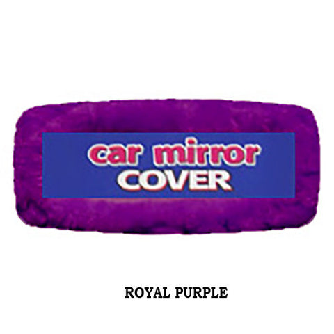 Fuzzy Rearview Mirror Cover - Royal Purple
