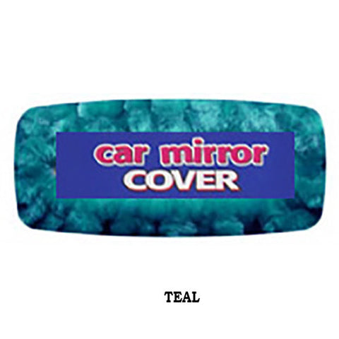 Furry Rear View Mirror Cover -  Teal