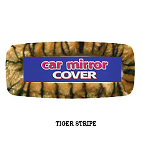 Furry Rearview Mirror Cover -  Tiger Stripe