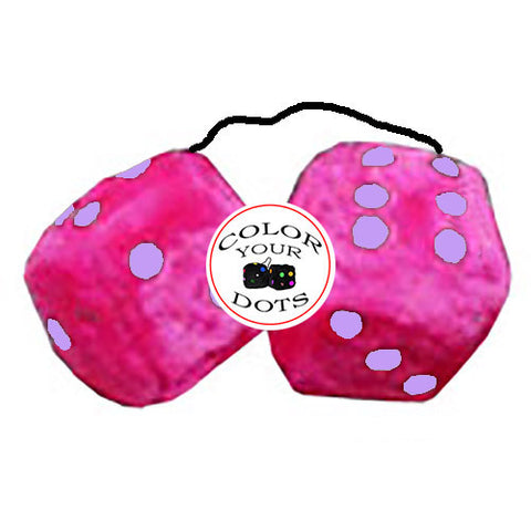 3 Inch Hot Pink Furry Dice