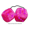 4 Inch Hot Pink Plush Dice with Hot Pink Dots